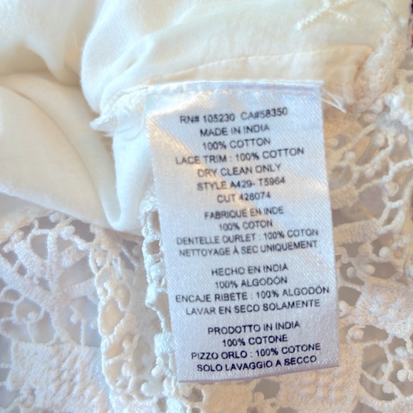 Joie Lace Trim Boho Flowy Long Sleeve Blouse - Picture 9 of 9